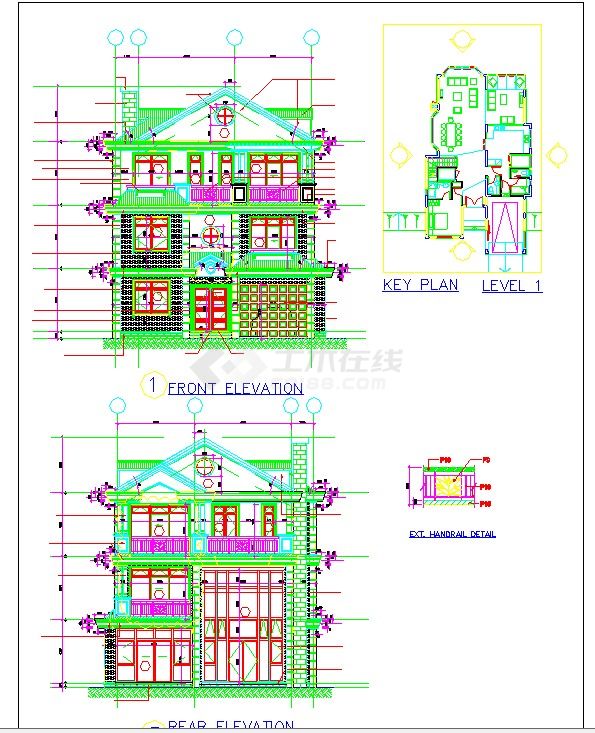 豪华别墅图建筑图CAD图纸-图一