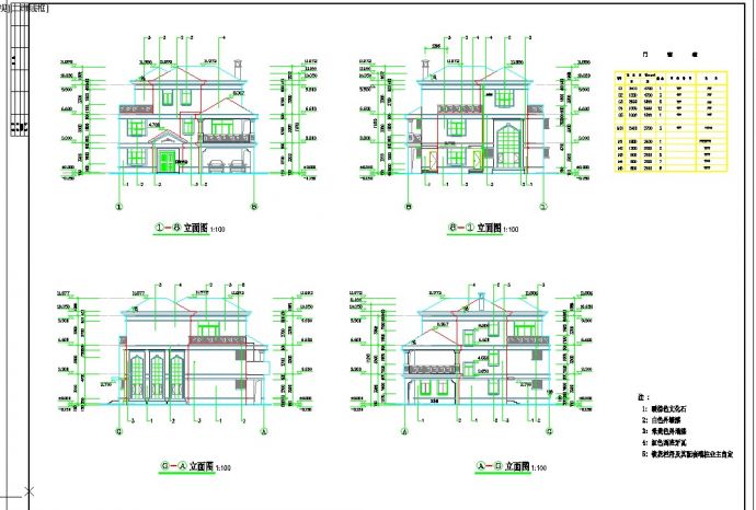 3层独栋别墅施工图CAD图纸_图1