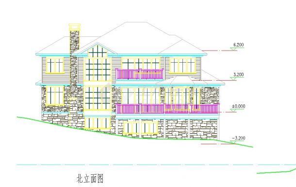 坡地独栋别墅方案设计CAD图纸-图一