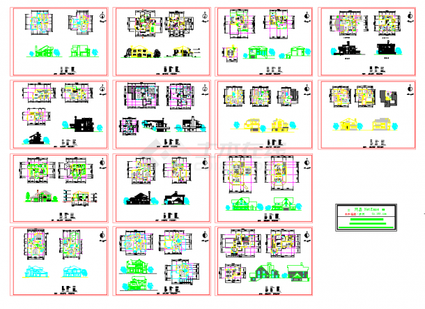 14套别墅方案图CAD图纸-图一