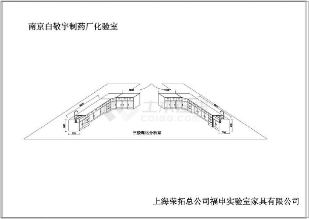 某药厂实验室装修设计CAD施工图-图一