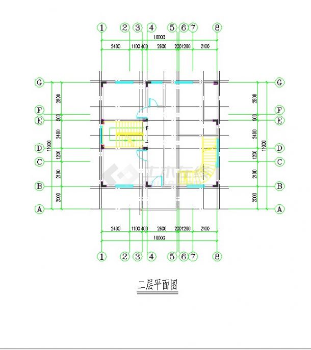 私人别墅（三层）建筑施工图及结构施工图-图二