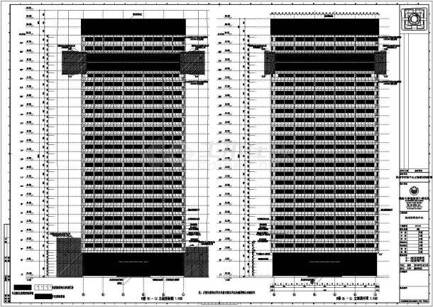 [施工图][浙江]某市市民中心楼房建筑施工图cad（56个文件夹）-图二