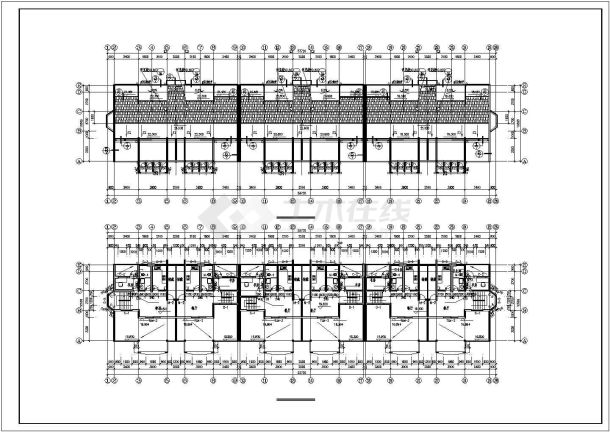 某地区6层联排住宅楼全套建筑设计图（共7张）-图二