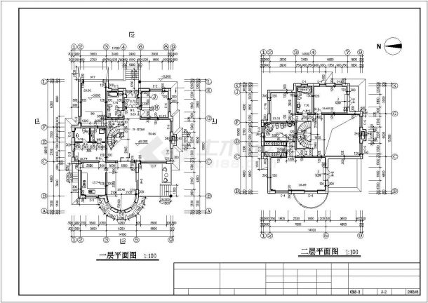300平高级欧式别墅设计施工图带效果图（知名建筑设计院）-图二