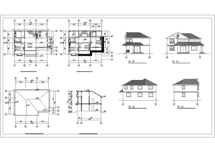 2层乡村独栋别墅建筑施工图（含效果图）_图1