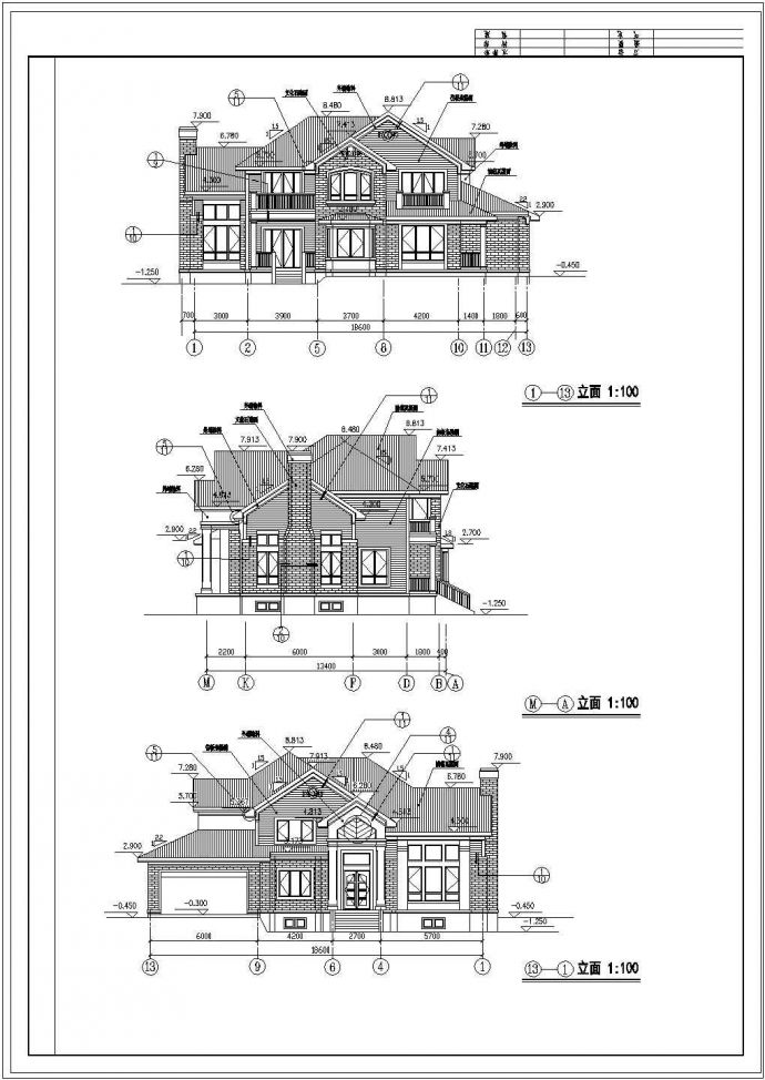某二层独栋别墅建筑方案图（北入口、285平方米、欧陆风格）_图1