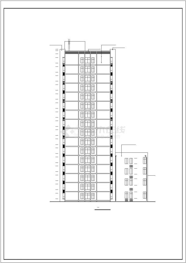 10063.6平方米十六层公寓楼建筑施工图-图一