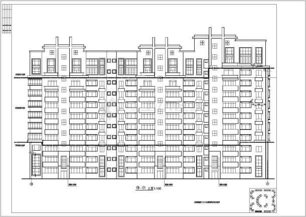 [西安]某居住区十二层转角住宅楼建筑设计图-图二