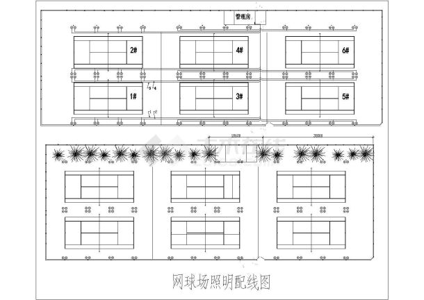 某市网球场照明系统图纸（共2张）-图一