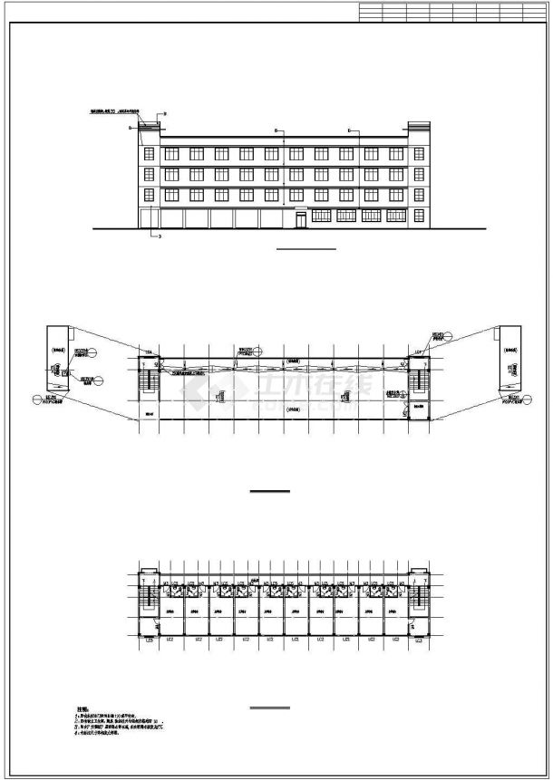 [广州]一汽丰田某1980.50㎡4层销售服务公司员工宿舍建筑设计施工图（现代风格）-图二