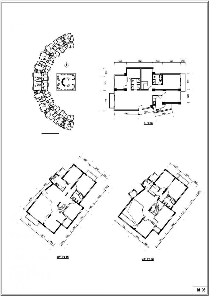 [西安]某居住区十二层弧形大连板住宅楼建筑方案图（现代风格）_图1
