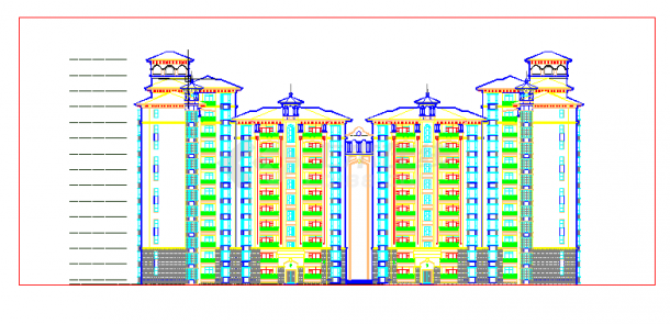 某十二层西班牙式小高层住宅楼建筑方案图-图一