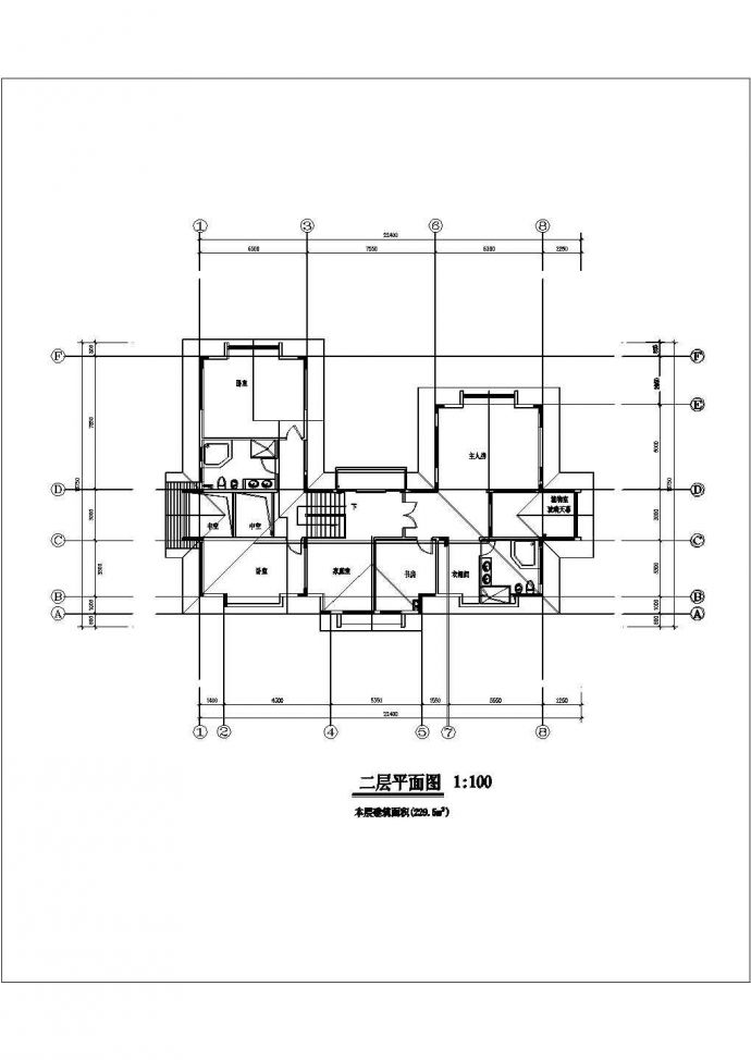 [中式风格]某地二层度假别墅建筑扩初图（566平方米）_图1