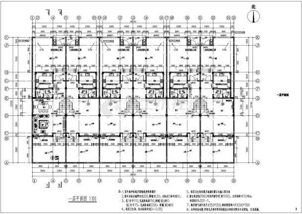 [广东]某医药文化博物园三层联排别墅建筑施工图-图二