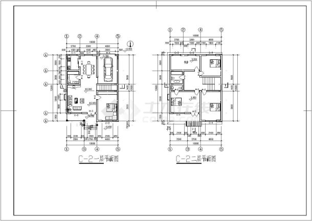 9.4米二层四联排欧式别墅建筑施工图-图二