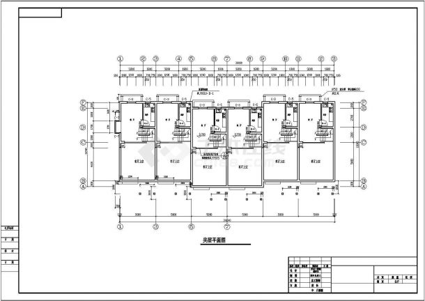 5.0x11.8米三层六联排北美别墅建筑施工图-图二