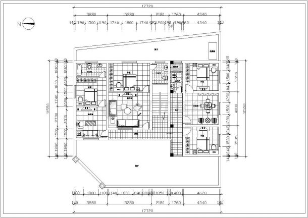 某地三层农村住宅旧房改造CAD设计图（初设图）-图二