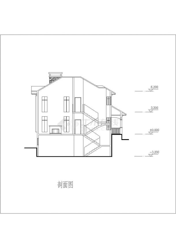 某砌体结构二层别墅设计方案（带效果图）-图二