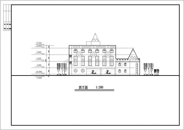 某地大型四层中心幼儿园建筑设计施工图-图二