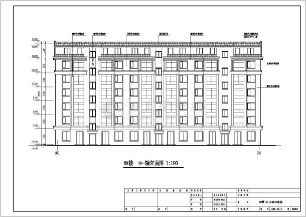 [黑龙江]某地七层商住楼建筑cad图（初设图）-图一