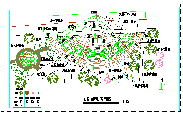 【江苏省】某地小型A区广场平面施工图纸