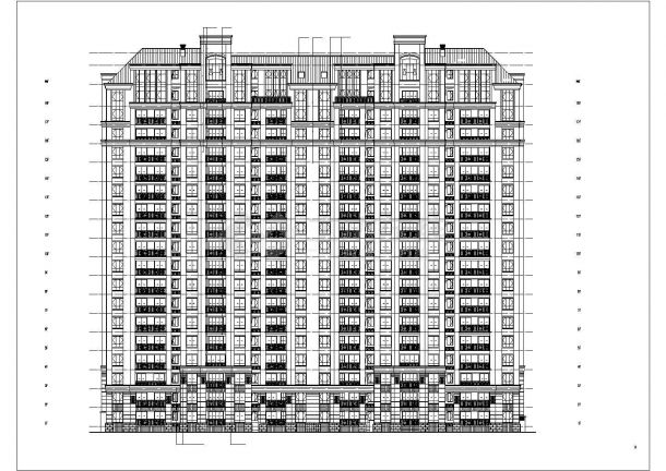 [施工图]某十八层一梯三住宅楼建筑cad施工图-图二