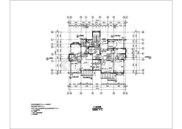 [安徽]某十二层板式住宅楼建筑施工图（33张）-图二