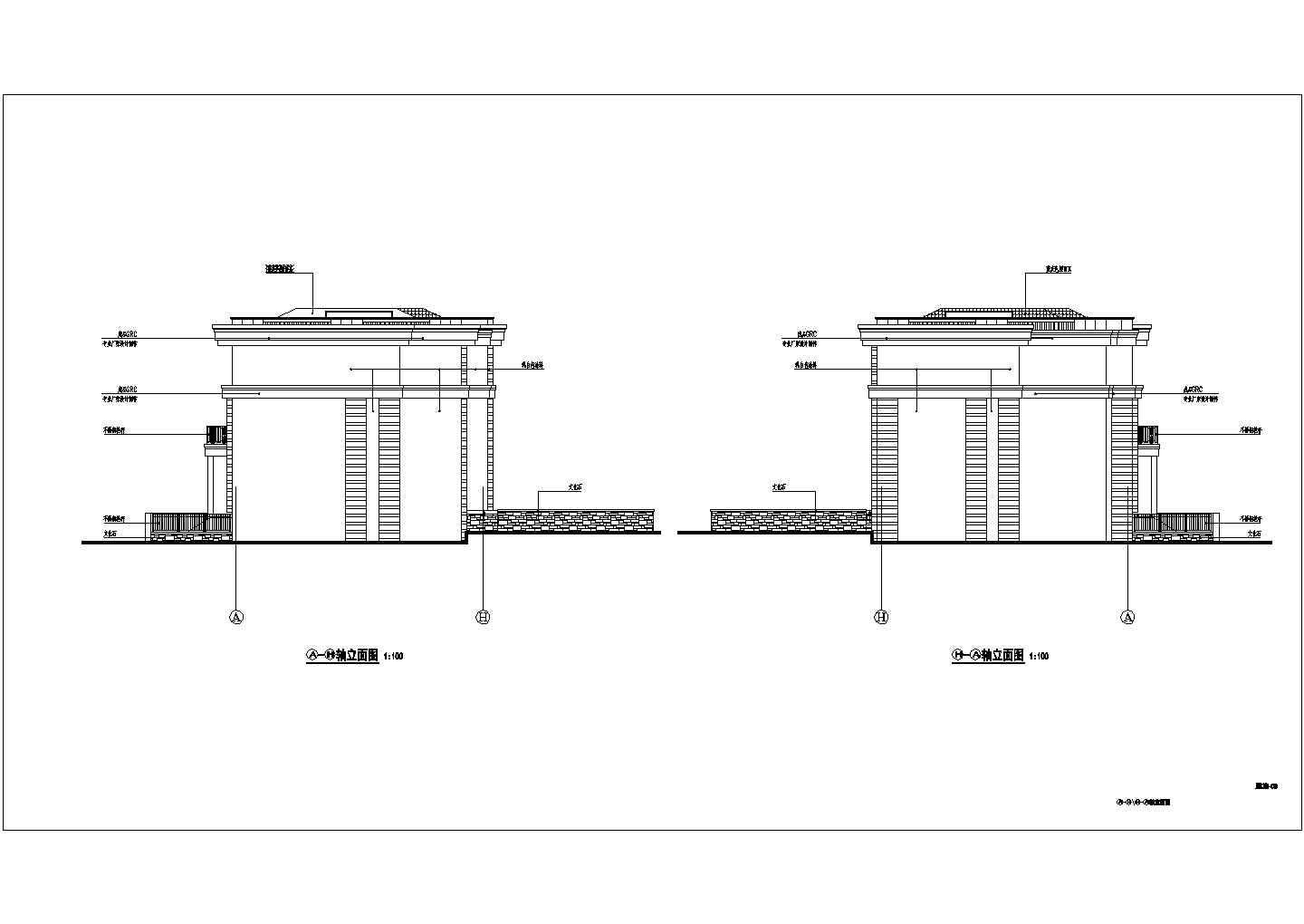 [营口]某1105.7㎡三层四联排别墅建筑施工套图