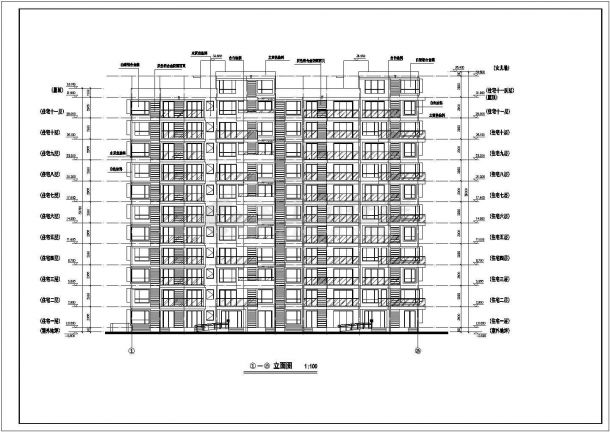 19.05x15.65米十一层板式住宅楼建筑施工图-图一