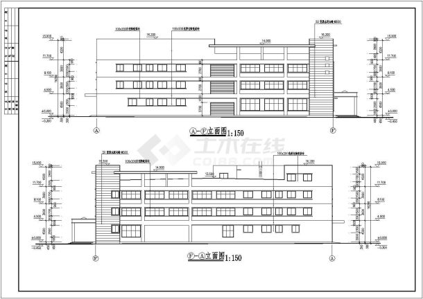 【江苏省】某地区小型3层厂房建筑图（共8张）-图一