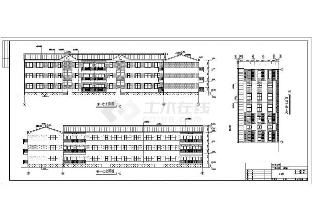 【武汉】某L型小型公寓建筑设计施工图-图一