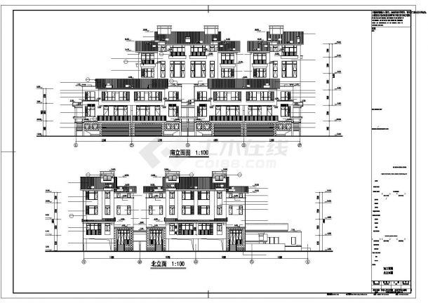 [南京]某海岸项目叠院拼接别墅建筑施工图（框架结构）-图二
