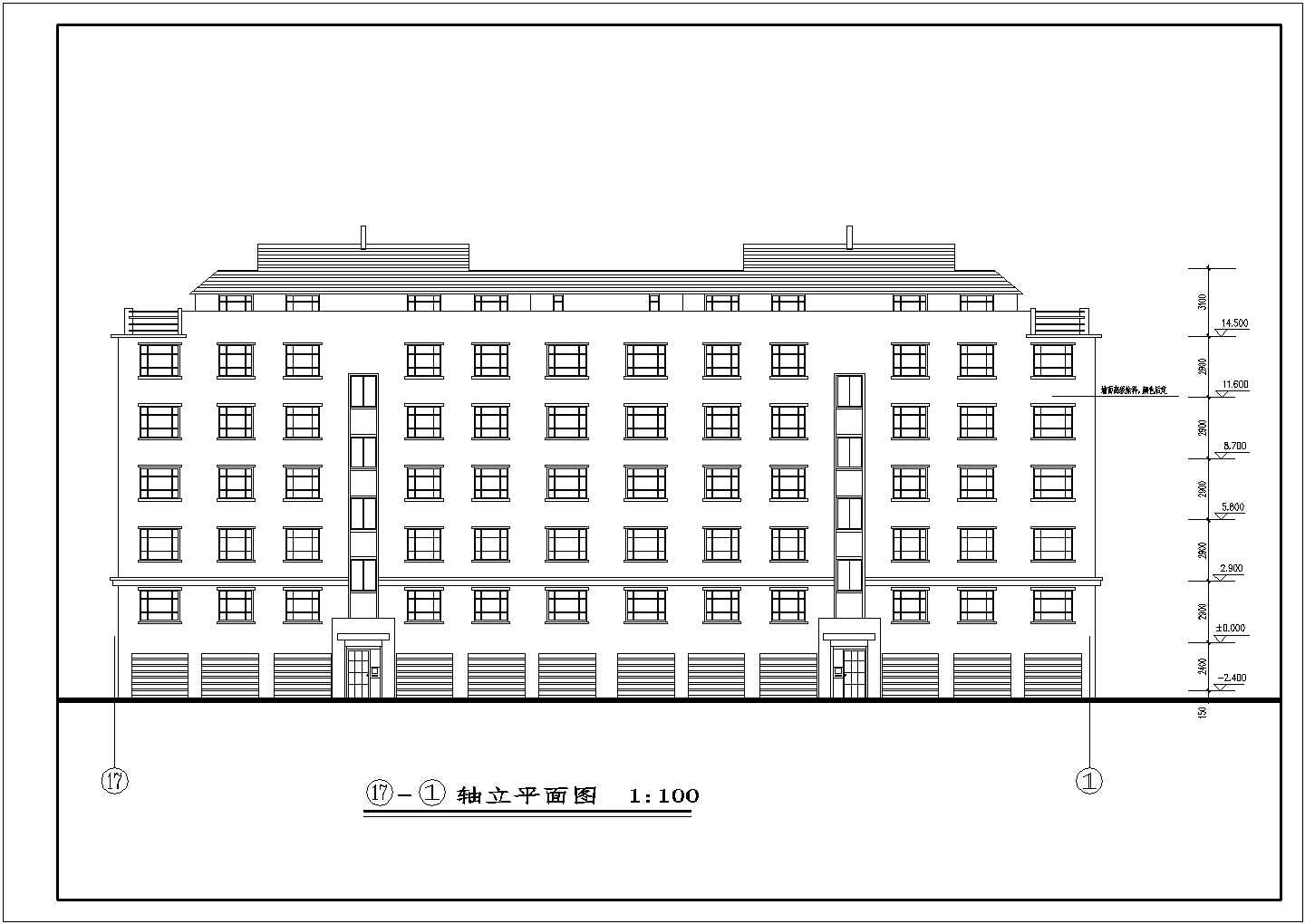 某地小型现代住宅建筑设计平立剖详图