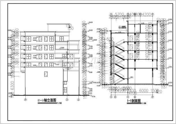 某地区6层框架结构底商住宅楼建筑设计图（共12张）-图一