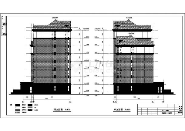 [天津]某欧陆风格六层（局部八层）住宅楼建筑施工图-图一