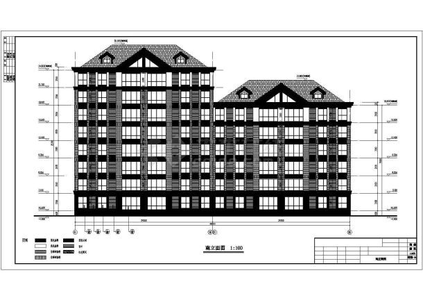 [天津]某欧陆风格六层（局部八层）住宅楼建筑施工图-图二