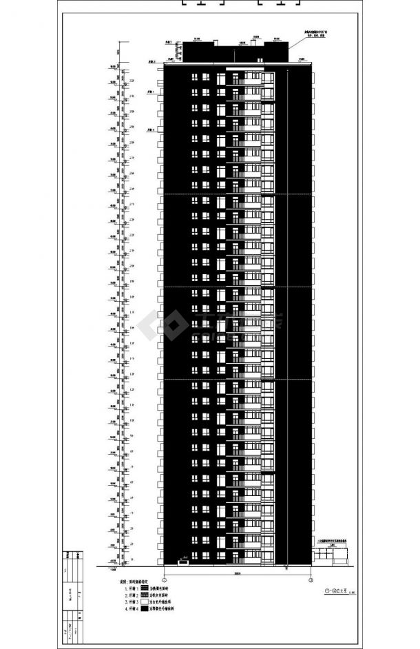 [西安]某小区18022平米32层高层剪力墙结构住宅建筑施工图（9号楼、10号楼）-图二