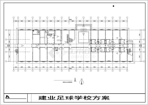 【河南】建邺足球学校建筑设计CAD图纸-图一