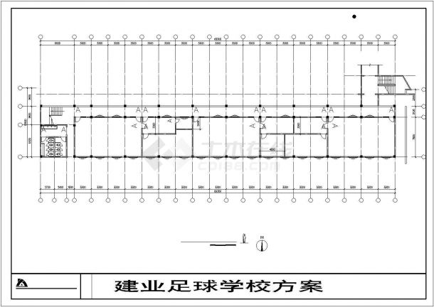【河南】建邺足球学校建筑设计CAD图纸-图二