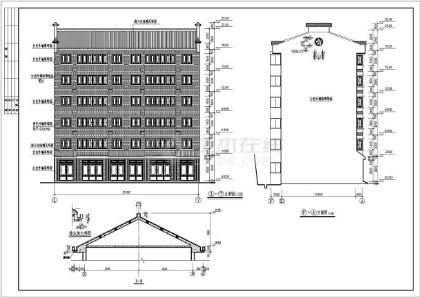 某地区6层砖混结构底商职工宿舍楼建筑设计图-图一