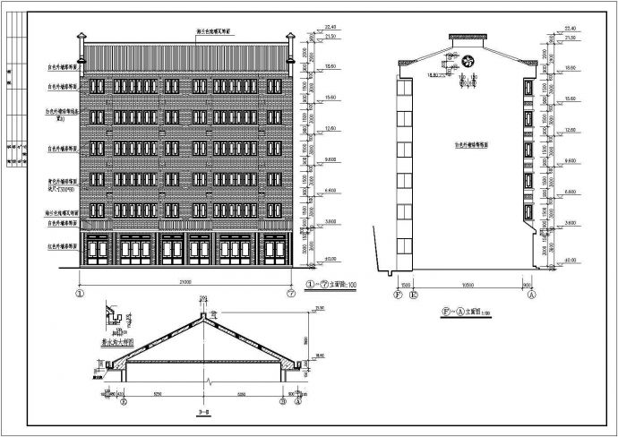 某地区6层砖混结构底商职工宿舍楼建筑设计图_图1