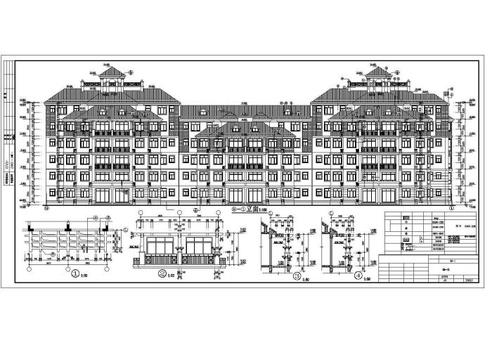 某楼盘现代5027平米六层洋房建筑施工图（欧式风格）_图1