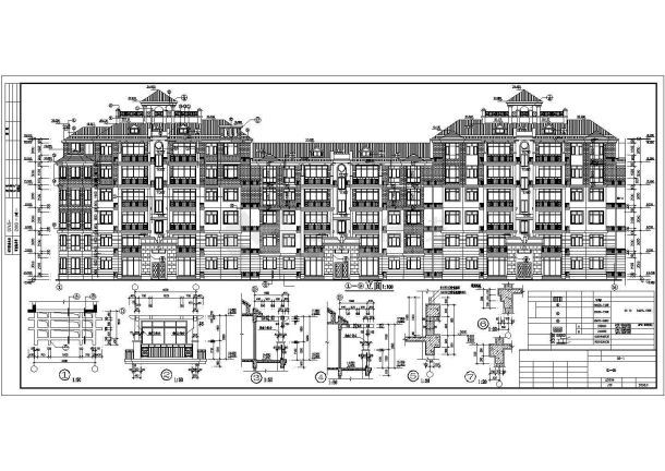 某楼盘现代5027平米六层洋房建筑施工图（欧式风格）-图二