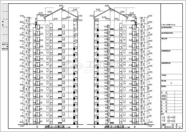 [温州]某拆迁安置项目4#十六层塔式住宅楼建筑施工图（一梯三户、顶层复式）-图一