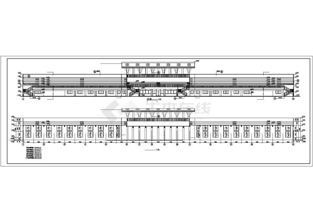 某中学体育场看台及主席台CAD施工图-图一