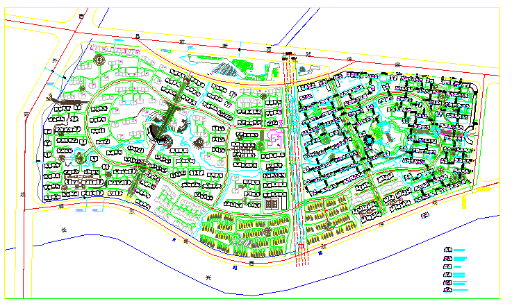 【江苏省】某地区大型住宅社区规划平面图纸