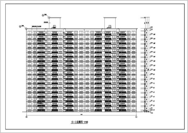 某地大型学校住宅楼建筑设计施工图-图二