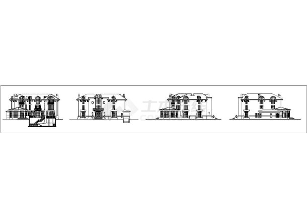 十三款俄式别墅外立面建筑方案图-图一