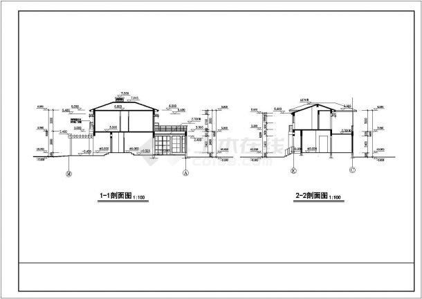 某砖混结构二层欧式别墅建筑方案图-图一